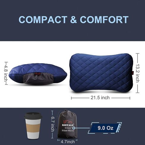 X-Foam Inflatable Camping Pillow ELuxe with Removable Foaming Cover | Comfortable, Washable Ultralight Portable Neck Lumbar Support | Backpacking, Hiking, Travel, Air | X-Large (APPLE GREEN) in Kuwait