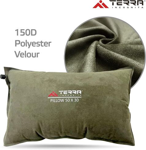 Terra Incognita Self-Inflating Camping Pillow - Perfect for Backpacking and Traveling - Inflatable Pillow for Camping in Kuwait