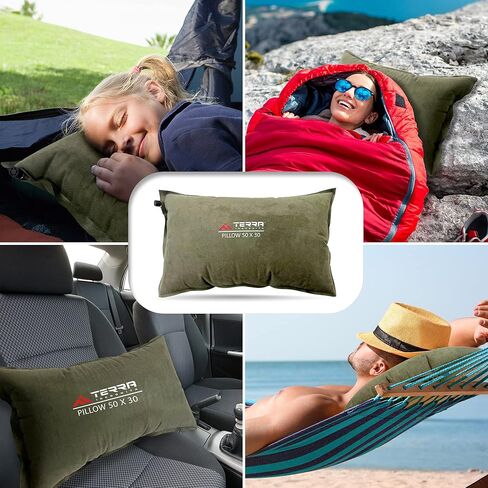 Terra Incognita Self-Inflating Camping Pillow - Perfect for Backpacking and Traveling - Inflatable Pillow for Camping in Kuwait