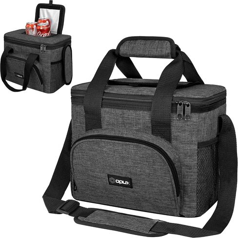 OPUX Soft Cooler Bag, Insulated Collapsible Lunch Cooler Bag for Men Work Camping Beach Travel, Portable Soft Sided Leakproof Waterproof Large Lunch Bag Box with Shoulder Strap 18 Cans, Heather Navy in Kuwait