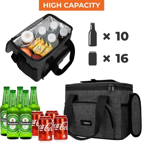 OPUX Soft Cooler Bag, Insulated Collapsible Lunch Cooler Bag for Men Work Camping Beach Travel, Portable Soft Sided Leakproof Waterproof Large Lunch Bag Box with Shoulder Strap 18 Cans, Heather Navy in Kuwait