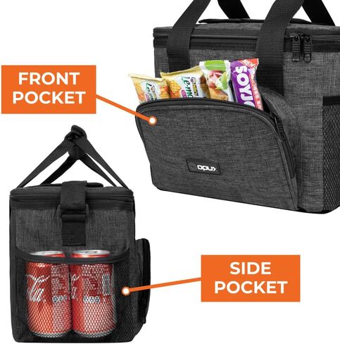 OPUX Soft Cooler Bag, Insulated Collapsible Lunch Cooler Bag for Men Work Camping Beach Travel, Portable Soft Sided Leakproof Waterproof Large Lunch Bag Box with Shoulder Strap 18 Cans, Heather Navy in Kuwait