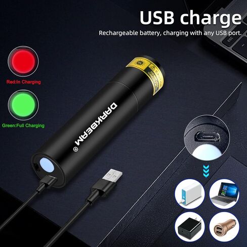 مصباح خشبي خفيف من DARKBEAM بالأشعة فوق البنفسجية 365 نانومتر V4 USB قابل لإعادة الشحن ومصباح أسود محمول LED مصباح يدوي بالأشعة فوق البنفسجية بحجم جيب صغير، كاشف لبول الحيوانات الأليفة، والبقع، والمواد الفلورية، وفحص النقود، كهرمان 370 نانومتر in Kuwait