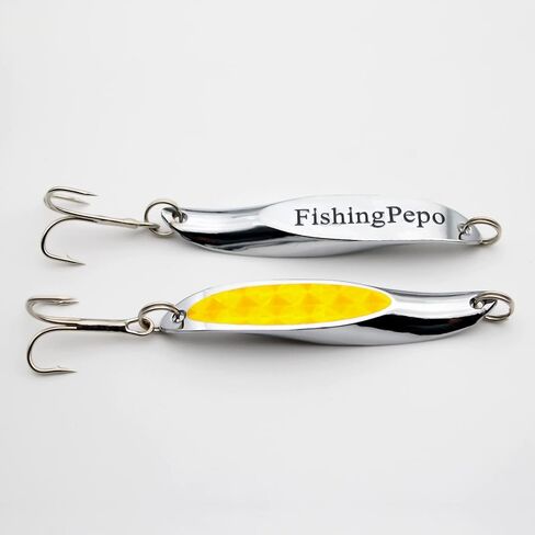 طُعم ملاعق الصيد من FishingPepo، طُعم سمك السلمون المرقط، طُعم الباس، طُعم الغزل، ملاعق الصيد، طُعم الصيد الصلب، خطافات ثلاثية سمك السلمون باس، مجموعة طعوم دوارة معدنية صلبة in Kuwait