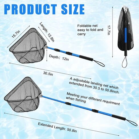 Windyun 3 Pcs 4ft Fishing Cast Net with Heavy Duty Sinker Portable Folded Lobster Crab Trap Fishing Net with Long Robust Telescopic Handle Freshwater Saltwater Bait Fishing Accessories in Saudi Arabia