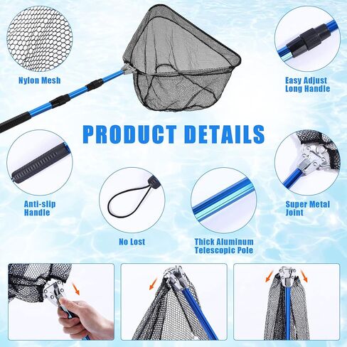 Windyun 3 Pcs 4ft Fishing Cast Net with Heavy Duty Sinker Portable Folded Lobster Crab Trap Fishing Net with Long Robust Telescopic Handle Freshwater Saltwater Bait Fishing Accessories in Saudi Arabia