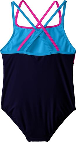 سبيدو بدلة سباحة للبنات قطعة واحدة سادة بظهر متقاطع واشرطة متعددة in Kuwait