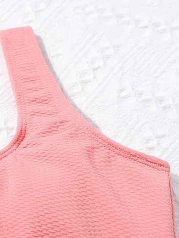 MakeMeChic Girl's Cut Out Dot Print One Piece Swimsuit Color Block Bathing Suit in Saudi Arabia