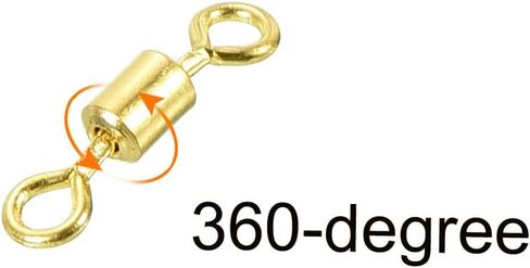 PATIKIL Fishing Barrel Swivels, 40 Pack 209LBS Copper Rolling Hook Line Connector Terminal Tackle for Saltwater Freshwater Fishing, Golden in Kuwait