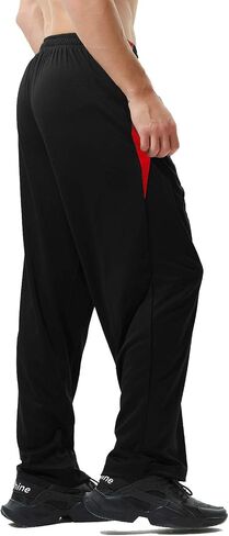 Men’s Athletic Pants with Zipper Pockets Open Bottom Lightweight Sweatpants, for Workout, Running, Gym, Training in Kuwait