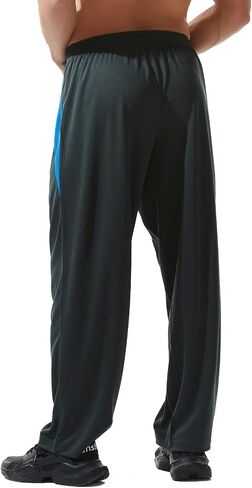 Men’s Athletic Pants with Zipper Pockets Open Bottom Lightweight Sweatpants, for Workout, Running, Gym, Training in Saudi Arabia