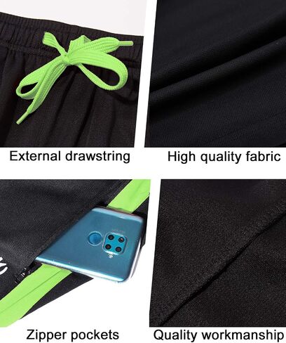 Men’s Athletic Pants with Zipper Pockets Open Bottom Lightweight Sweatpants, for Workout, Running, Gym, Training in Saudi Arabia
