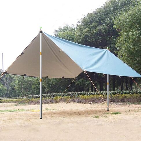 KOMCLUB Telescoping Tent Tarp Pole Adjustable Tarp Poles 3 Section Heavy Duty Canopy Poles Stainless Steel Portable Camping Poles 33"-86.61" for Hiking Car Canopy Awning 2Pcs Set (Blue) in Saudi Arabia