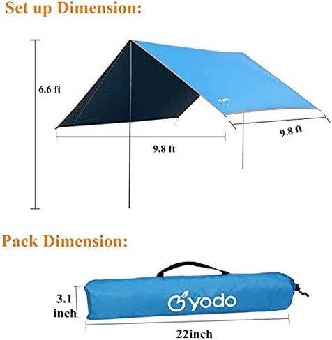 أرجوحة خفيفة الوزن من يودو، خيمة ظل للمأوى من الشمس، مظلة من قماش القنب مع أعمدة وأوتاد للتخييم في الهواء الطلق، والمشي لمسافات طويلة، وحقيبة الظهر، والصيد في النزهة in Kuwait