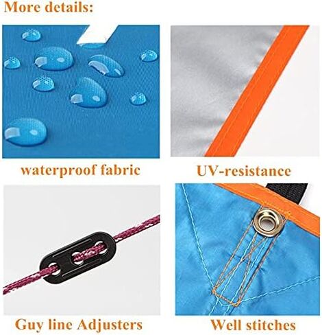 أرجوحة خفيفة الوزن من يودو، خيمة ظل للمأوى من الشمس، مظلة من قماش القنب مع أعمدة وأوتاد للتخييم في الهواء الطلق، والمشي لمسافات طويلة، وحقيبة الظهر، والصيد في النزهة in Kuwait