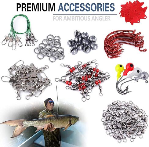 PLUSINNO Fishing Lures, All-in-One Fishing Tackle Box with Tackle Included, Fishing Gear Lure Bait Accessories Kit for Freshwater Bass Trout, Ideal Fishing Gifts for Men, Father & Beginners in Kuwait