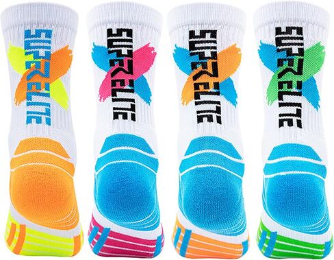 Fraobbg 4Pairs Men's Athletic Crew Socks Thick Protective Sport Cushion Elite Basketball Soccer Compression Towel Socks 7-12 in Saudi Arabia