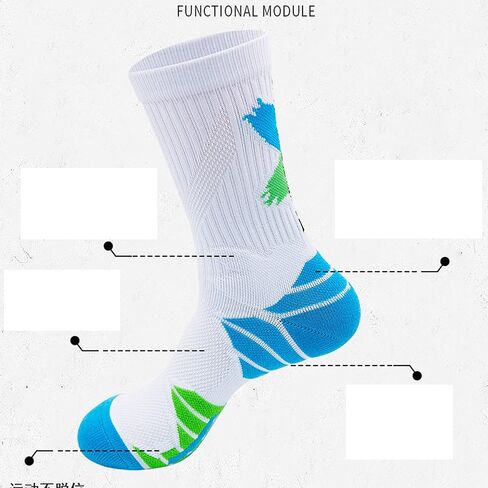 Fraobbg 4Pairs Men's Athletic Crew Socks Thick Protective Sport Cushion Elite Basketball Soccer Compression Towel Socks 7-12 in Saudi Arabia
