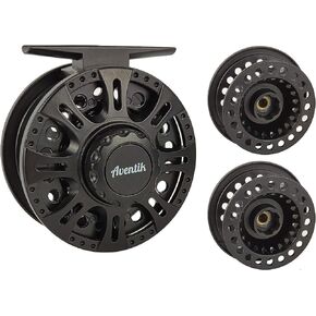 Aventik HVCE Classic III Graphite Large Arbor Fly Reel | Fits 3/4/5/6/7/8wt lines; Graphite large arbor; Polymeric build; Central disc drag with one-way bearing in Saudi Arabia