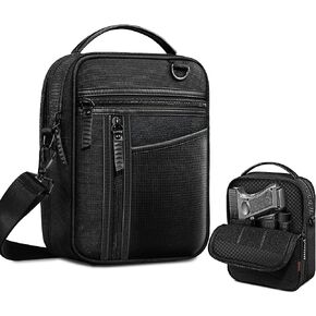 FINPAC Pistol Bag Carry Gun Holster, Tactical Handgun Shoulder Bag Padded Military Gun Ammo Accessories Pouch Shooting Range Duffle Bag, Black