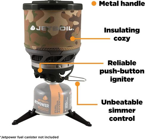 Jetboil MiniMo Camping and Backpacking Stove Cooking System with Adjustable Heat Control in Kuwait