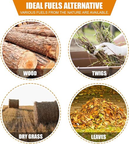 Camping Wood Burning Stove Portable - Folding Camp Stove Collapsible Backpacking Stove Stainless Steel Campfire Stove Outdoor Cooking Foldable Lightweight Stove for Picnic Hiking BBQ in Kuwait