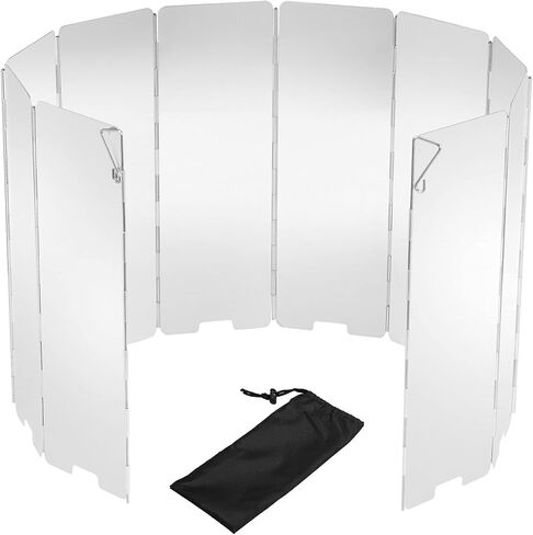 موقد تخييم قابل للطي، زجاج أمامي 12 لوح من الألومنيوم، موقد تخييم، زجاج أمامي مع حقيبة حمل، موقد تخييم محمول، شاشة رياح، طباخ خارجي، موقد غاز البيوتان، درع الرياح in Kuwait