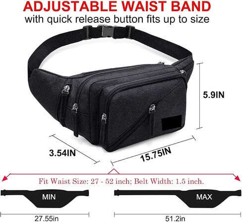 Concealed Carry Pistol Waist Bag - LarKoo Tactical Conceal Carry Pistol Bag Fanny Packs Handgun Holster Pouch with Bottle&Gun Holder Fits 1911 Glock etc in Kuwait
