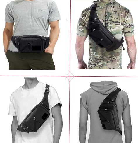 Concealed Carry Pistol Waist Bag - LarKoo Tactical Conceal Carry Pistol Bag Fanny Packs Handgun Holster Pouch with Bottle&Gun Holder Fits 1911 Glock etc in Kuwait