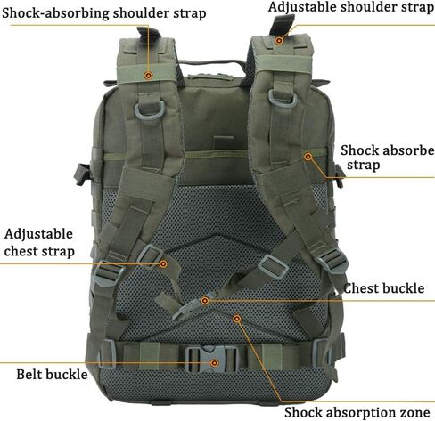 Createy 45L Military Tactical Backpack Large 3 Day Assault Pack Molle Bag Rucksack Bug Out Bag for Camping Hunting Hiking in Saudi Arabia