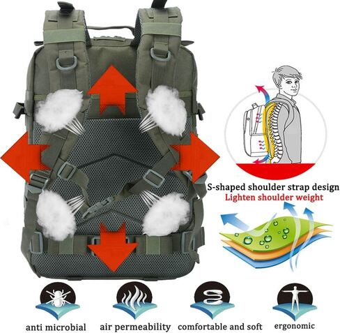 Createy 45L Military Tactical Backpack Large 3 Day Assault Pack Molle Bag Rucksack Bug Out Bag for Camping Hunting Hiking in Saudi Arabia
