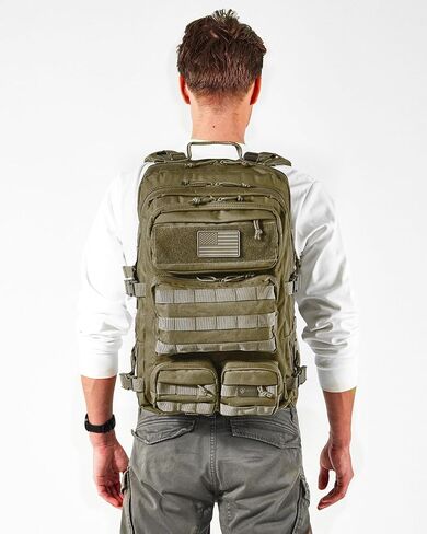 Falko Tactical Backpack - 2.4x Stronger Work & Military Backpack. Water Resistant and Heavy Duty Large Molle Backpack (50L) in Saudi Arabia
