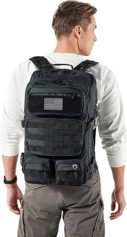 Falko Tactical Backpack - 2.4x Stronger Work & Military Backpack. Water Resistant and Heavy Duty Large Molle Backpack (50L) in Kuwait
