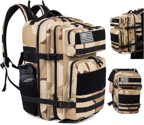 Tactical Backpack for Men and Women, 45L Large Capacity Military Backpack, Molle Backpack used for Outdoor Hiking, Fitness, Camping, Daily Work, Hunting in Kuwait