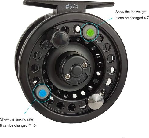 Aventik HVCE Classic III Graphite Large Arbor Fly Reel | Fits 3/4/5/6/7/8wt lines; Graphite large arbor; Polymeric build; Central disc drag with one-way bearing in Kuwait