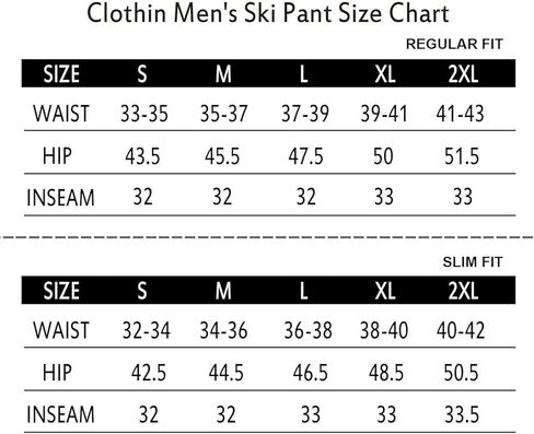 clothin Men's Insulated Ski Pant Fleece-Lined Waterproof Snow Pants in Kuwait