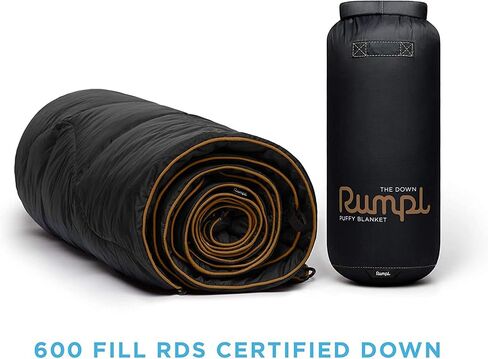 Rumpl البطانية السفلية | بطانية للتخييم في الهواء الطلق للسفر والنزهات ورحلات الشاطئ والحفلات الموسيقية | أسود، لشخصين in Kuwait