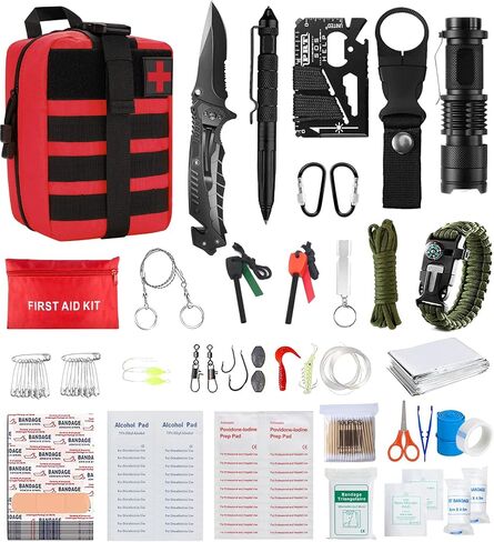 Survival Kit 213 in 1,Survival Tool Emergency for Father's Day Dad Kids Men Women Gift, Teenagers First Aid Kits,Survival Gear Outdoors for Camping Hiking Fishing Backpacking Adventure Disaster in Kuwait