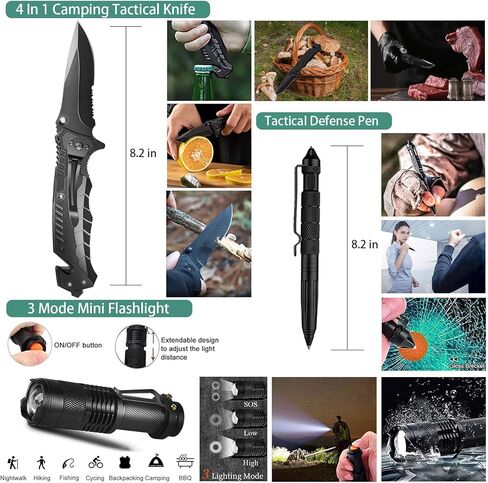 Survival Kit 213 in 1,Survival Tool Emergency for Father's Day Dad Kids Men Women Gift, Teenagers First Aid Kits,Survival Gear Outdoors for Camping Hiking Fishing Backpacking Adventure Disaster in Kuwait