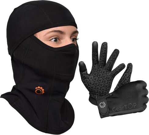 قناع تزلج ممتاز للوجه بالكامل بالاكلافا وقفازات شاشة لمس كبيرة جدًا in Kuwait