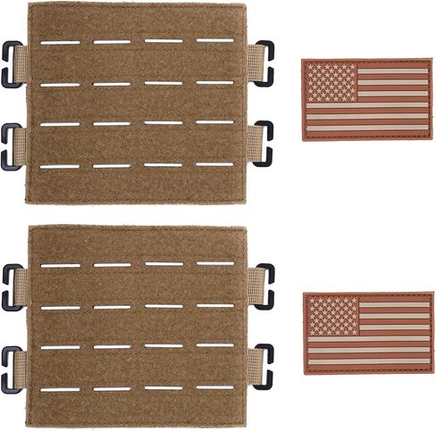 TAXATM Large Molle Patch Panel with Laser Cutting Loop, Molle Patch Display Holder for Backpack, 6X5.5 Mini Patch Board Include American Flag Patch in Kuwait