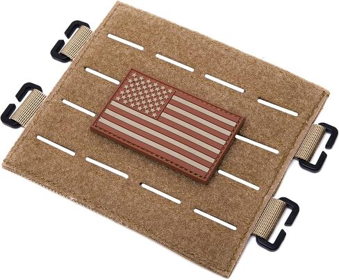 TAXATM Large Molle Patch Panel with Laser Cutting Loop, Molle Patch Display Holder for Backpack, 6X5.5 Mini Patch Board Include American Flag Patch in Kuwait