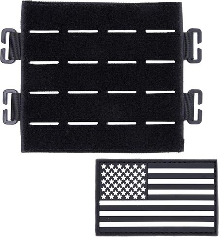 TAXATM Large Molle Patch Panel with Laser Cutting Loop, Molle Patch Display Holder for Backpack, 6X5.5 Mini Patch Board Include American Flag Patch in Kuwait