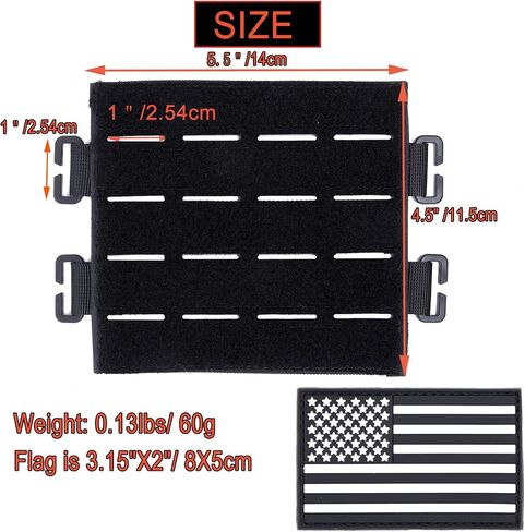TAXATM Large Molle Patch Panel with Laser Cutting Loop, Molle Patch Display Holder for Backpack, 6X5.5 Mini Patch Board Include American Flag Patch in Kuwait