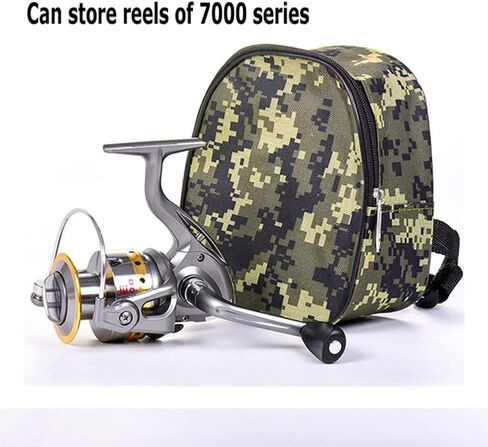 FASPLORE 2 Pcs Fishing Reel Storage Fishing Reel Cover Spinning Reel Case Small Size Waist Bag(CAMOUFLOGE) in Saudi Arabia