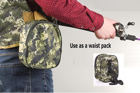 FASPLORE 2 Pcs Fishing Reel Storage Fishing Reel Cover Spinning Reel Case Small Size Waist Bag(CAMOUFLOGE) in Saudi Arabia