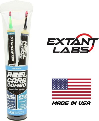 Extant Labs Reel Care Combo: Fishing Reel Oil and Grease Kit, 2X 10ml Syringe - Spinning, Baitcasting, Freshwater, Saltwater, Hardwater Reel Maintenance - Low Temp Performance -50F/-40C in Saudi Arabia