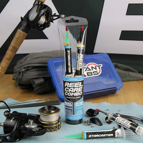 Extant Labs Reel Care Combo: Fishing Reel Oil and Grease Kit, 2X 10ml Syringe - Spinning, Baitcasting, Freshwater, Saltwater, Hardwater Reel Maintenance - Low Temp Performance -50F/-40C in Saudi Arabia