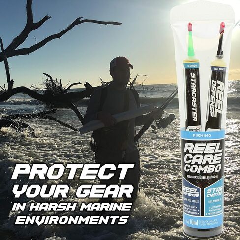 Extant Labs Reel Care Combo: Fishing Reel Oil and Grease Kit, 2X 10ml Syringe - Spinning, Baitcasting, Freshwater, Saltwater, Hardwater Reel Maintenance - Low Temp Performance -50F/-40C in Saudi Arabia