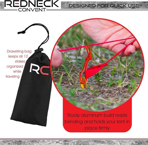 أوتاد الخيمة Redneck Convent RC من الألومنيوم 12 قطعة - 15.24 سم على شكل حرف Y معدنية أوتاد خيمة أرضية أوتاد خيمة مسامير التخييم in Kuwait